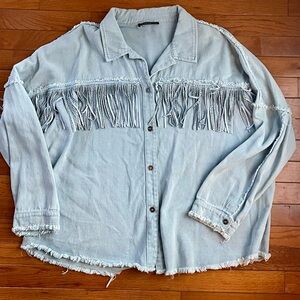 Fringe denim jacket